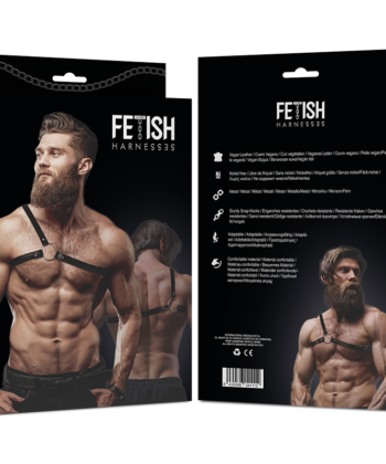 Visão alternativa de FETISH SUBMISSIVE - ATTITUDE MENS CROSSED SHOULDER ECO LEATHER ARNESS