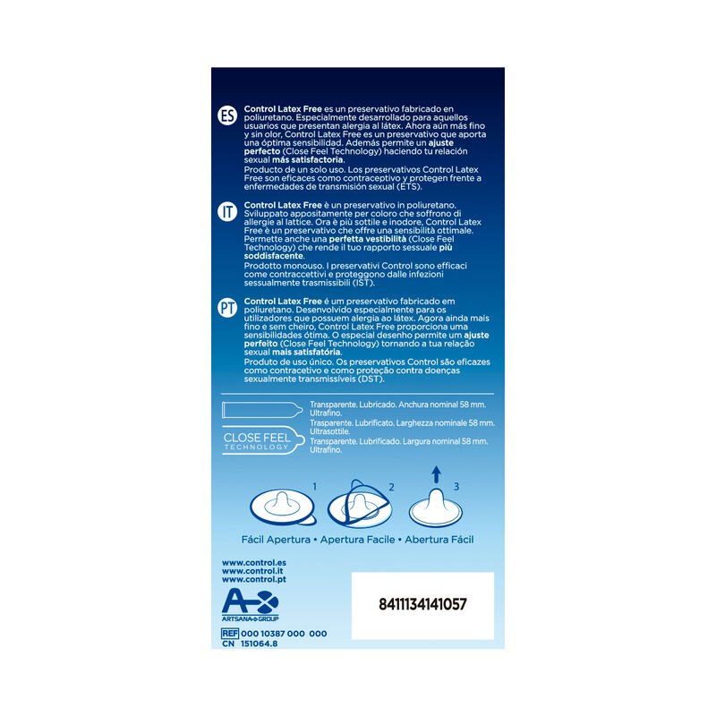 CONTROL - FREE SIN LATEX CONDOMS 5 UNITS - Imagem 2