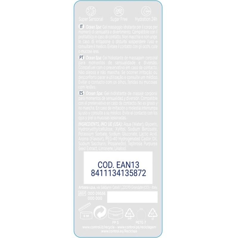 CONTROL - 2 EN 1 MASSAGEM & PRAZER MAR MEDITERRNICO 200 ML - Imagem 2