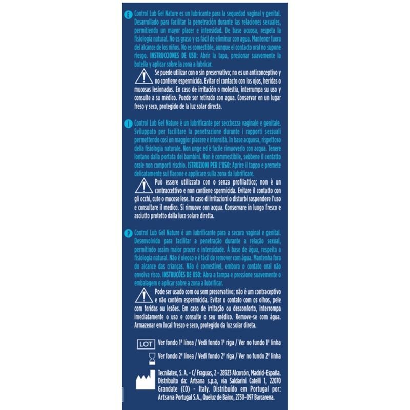 CONTROL - GEL LUBRIFICANTE NATURAL LUB 75 ML - Imagem 2