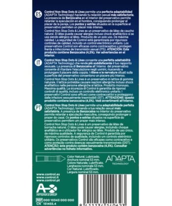 Visão alternativa de CONTROL - NONSTOP DOTS AND LINES CONDOMS 12 UNITS