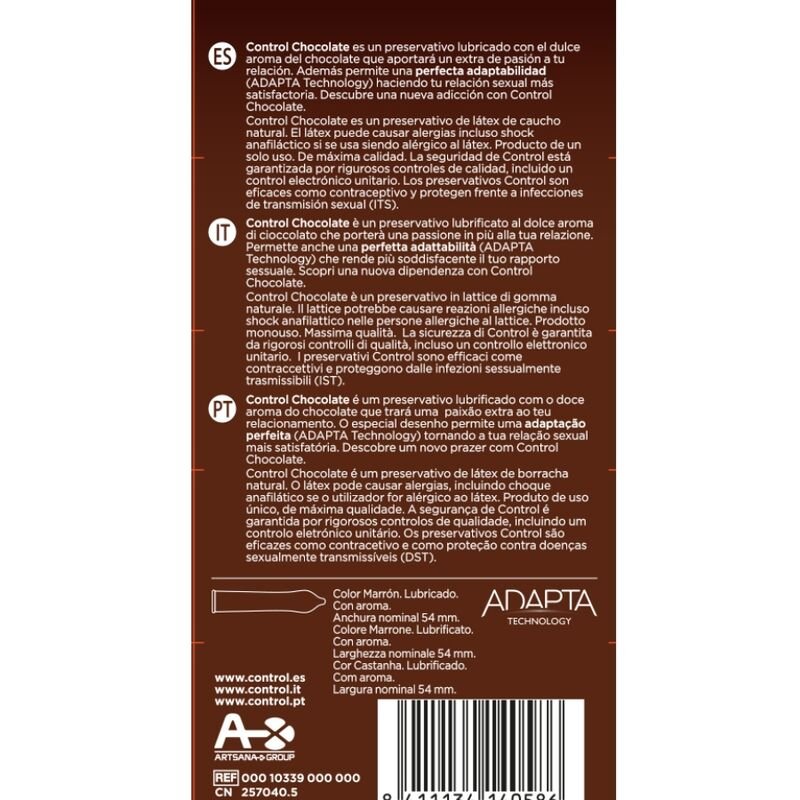 CONTROL - ADAPTA CHOCOLATE CONDOMS 12 UNITS - Imagem 2
