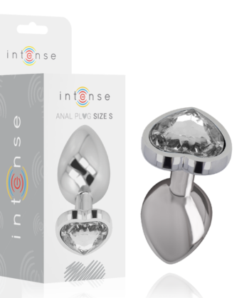 INTENSE - PLUG ANAL DE METAL DE ALUMÍNIO COM CORAO BRANCO TAMANHO S