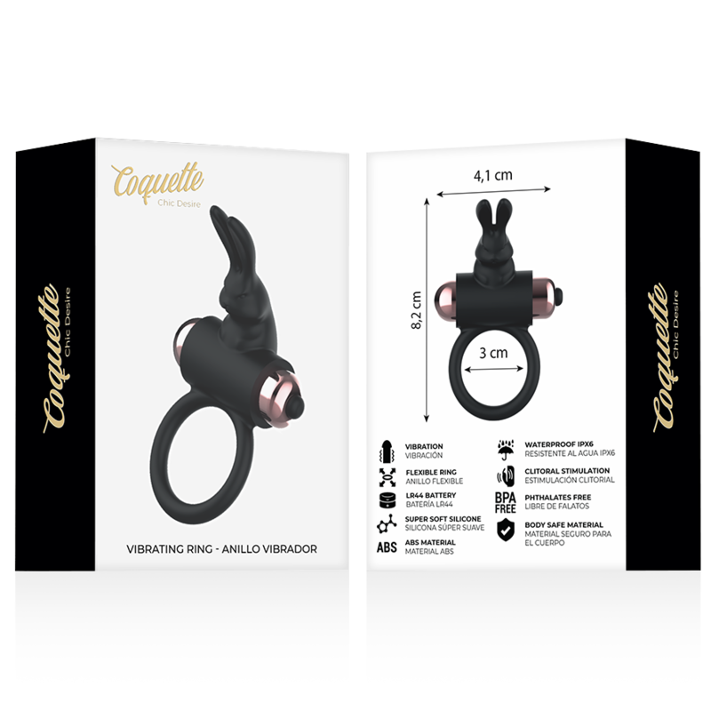 COQUETTE CHIC DESIRE - ANEL COM VIBRADOR PRETO/ OURO - Image 2