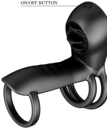 PRETTY LOVE - BAINHA DE PÊNIS JAMMY 12 VIBRAÇÕES COM LÍNGUA DE SILICONE RECARREGÁVEL