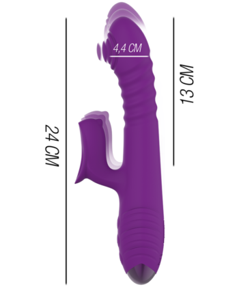 Visão alternativa de INTENSE - VIBRADOR RECARREGVEL MULTIFUNO IGGY PARA CIMA E PARA BAIXO COM ESTIMULADOR CLITÓRICO ROXO