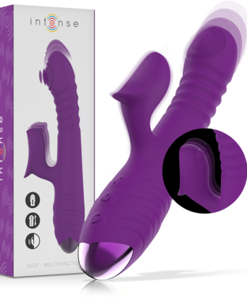 INTENSE - VIBRADOR RECARREGVEL MULTIFUNO IGGY PARA CIMA E PARA BAIXO COM ESTIMULADOR CLITÓRICO ROXO