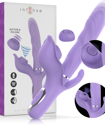 INTENSE - VIBRADOR DE SUCÇÃO MULTIFUNCIONAL BILLIE RECARREGÁVEL COM BOTÃO ROXO