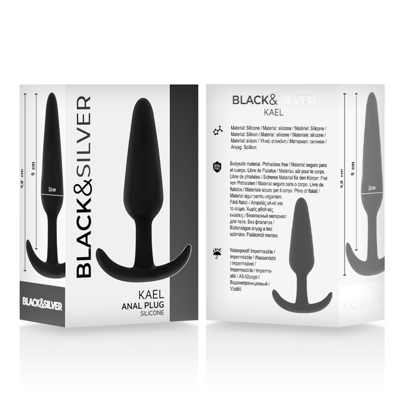 BLACK&SILVER - PLUG ANAL DE SILICONE KAEL COM CABO MÉDIO - Imagem 5