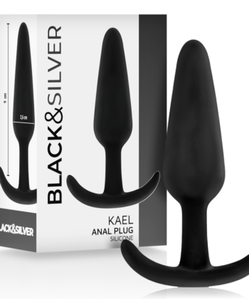 BLACK&SILVER - PLUG ANAL DE SILICONE KAEL COM CABO MÉDIO