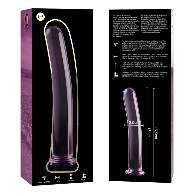 NEBULA SERIES BY IBIZA - MODELO 9 DILDO VIDRO BOROSILICADO 15,5 X 2,5 CM ROSA - Image 5