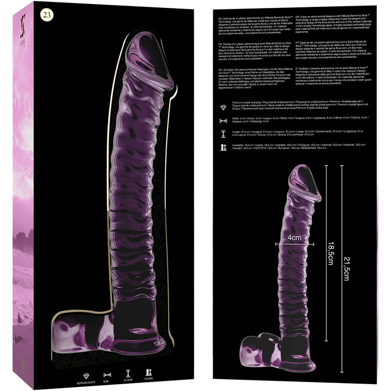 NEBULA SERIES BY IBIZA - MODELO 23 DILDO VIDRO BOROSILICADO 21,5 X 4 CM ROSA - Image 4