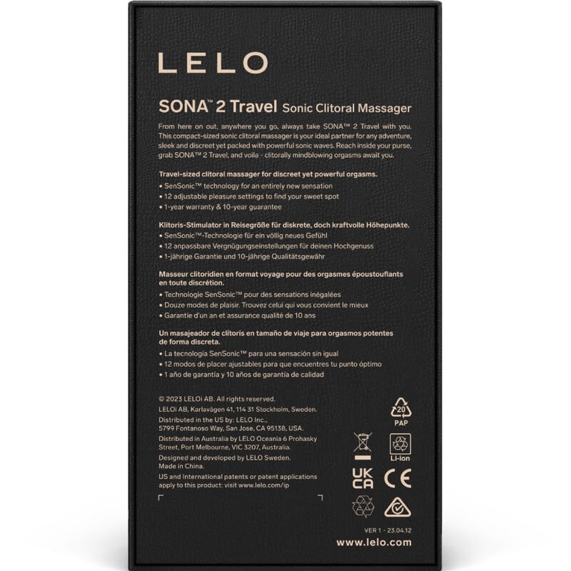 LELO - SONA 2 TRAVEL SONIC CLITORIS MASSAGER ROSA - Imagem 3