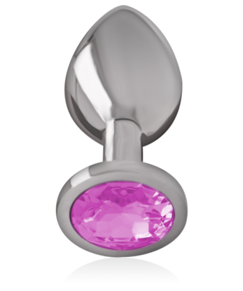 INTENSE - PLUG ANAL DE METAL DE ALUMÍNIO COM CRISTAL ROSA TAMANHO L