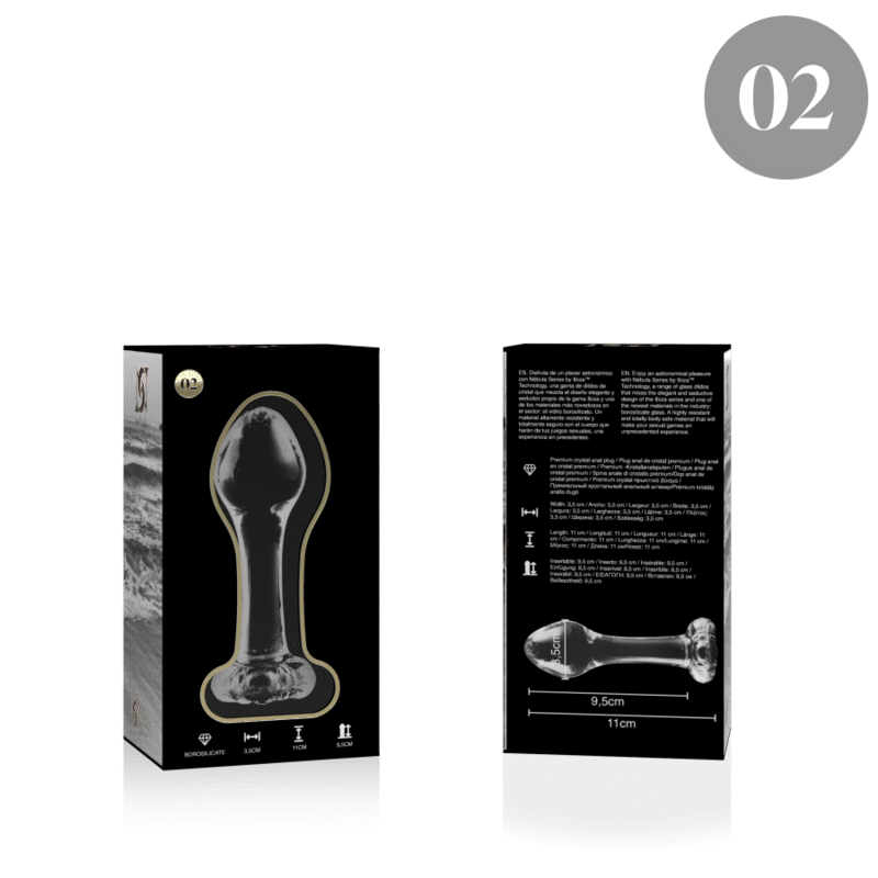 NEBULA SERIES BY IBIZA - MODELO 2 PLUG ANAL VIDRO BOROSILICADO 11 X 3,5 CM ROSA - Imagem 2