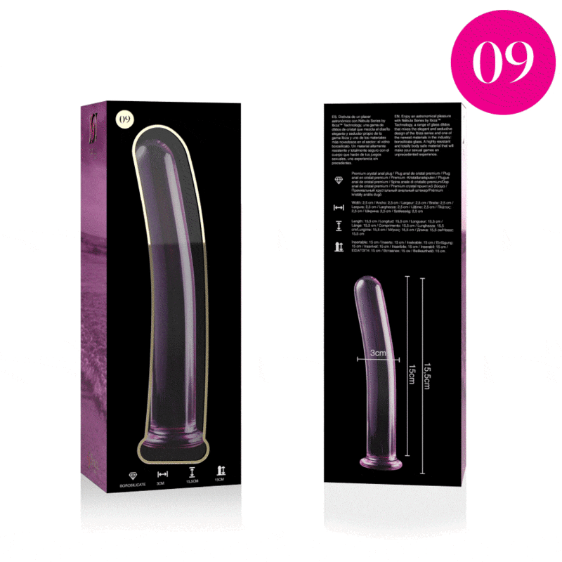 NEBULA SERIES BY IBIZA - MODELO 9 DILDO VIDRO BOROSILICADO 15,5 X 2,5 CM ROSA - Image 4