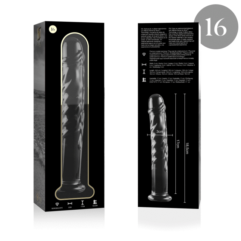 NEBULA SERIES BY IBIZA - MODELO 16 DILDO VIDRO BOROSILICADO 18,5 X 3 CM ROSA - Image 4