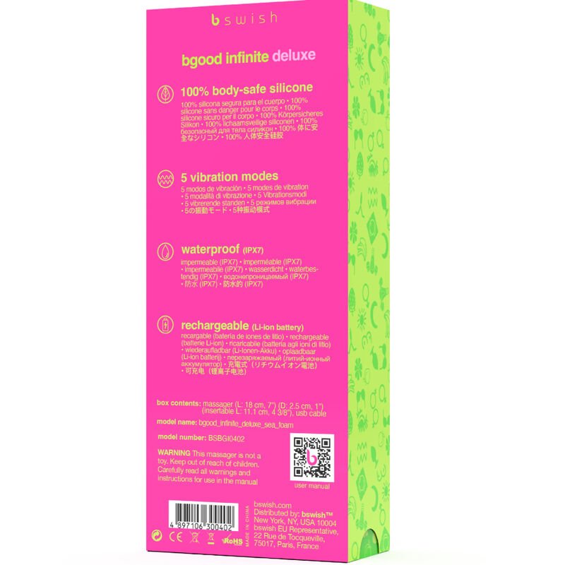 B SWISH - BGOOD INFINITE DELUXE VIBRADOR RECARREGVEL SILICONE AZUL - Imagem 3
