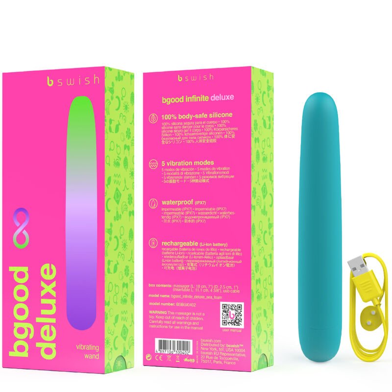 B SWISH - BGOOD INFINITE DELUXE VIBRADOR RECARREGVEL SILICONE AZUL - Imagem 5