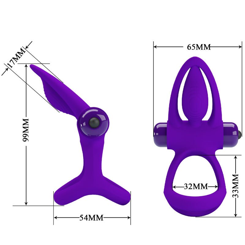 PRETTY LOVE - ANEL VIBRADOR 10 VIBRAÇÕES LILÁS SILICONE - Imagem 2