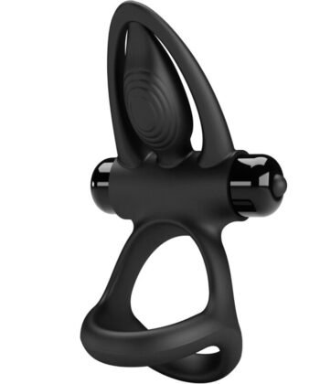PRETTY LOVE - ANEL VIBRANTE 10 VIBRAÇÕES SILICONE PRETO