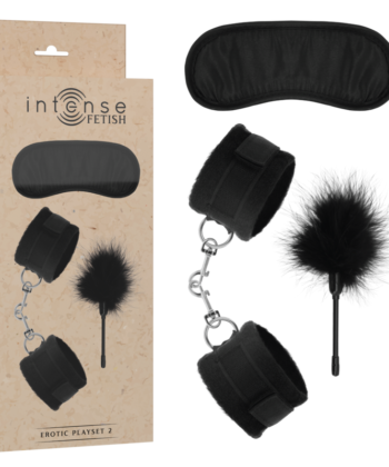INTENSE - FETISH PLAYSET ERÓTICO 2 COM ALGEMAS, MSCARA CEGA E CÓCEGAS