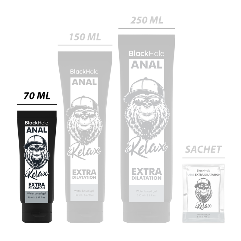 BLACK HOLE - GEL DILATADOR ANAL À BASE DE ÁGUA 70 ML