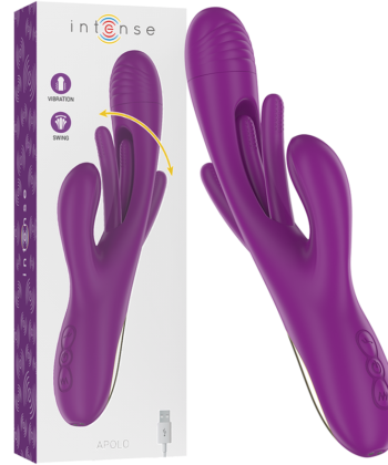 INTENSE - APOLO VIBRADOR MULTIFUNO RECARREGVEL 7 VIBRAÕES COM LÍNGUA OSCILANTE ROXA