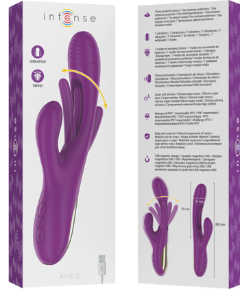 Visão alternativa de INTENSE - APOLO VIBRADOR MULTIFUNO RECARREGVEL 7 VIBRAÕES COM LÍNGUA OSCILANTE ROXA