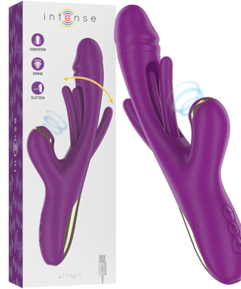 INTENSE - ATENEO VIBRADOR MULTIFUNÇÕES RECARREGÁVEL 7 VIBRAÇÕES COM LÍNGUA OSCILANTE E SUCÇÃO ROXA