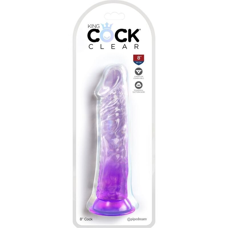 KING COCK - CLEAR PÊNIS REALÍSTICO 19.7 CM ROXO - Imagem 2