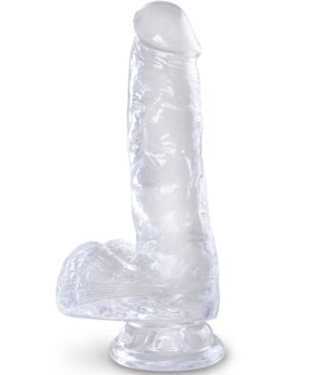 KING COCK - CLEAR PÊNIS REALÍSTICO COM BOLAS 13.5 CM TRANSPARENTE