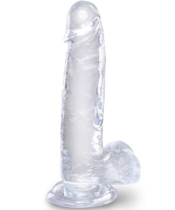 KING COCK - CLEAR PÊNIS REALÍSTICO COM BOLAS 15.2 CM TRANSPARENTE