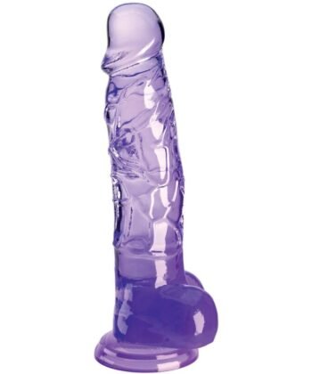 KING COCK - CLEAR PÊNIS REALÍSTICO COM BOLAS 16.5 CM ROXO