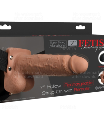 Visão alternativa de FETISH FANTASY SERIES - ARNÊS AJUSTVEL PÊNIS REALISTA COM BOLAS RECARREGVEIS E VIBRADOR 17,8 CM