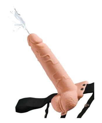 FETISH FANTASY SERIES - ARNÊS AJUSTVEL PÉNIS REALÍSTICO COM BOLAS SQUIRTING 19 CM
