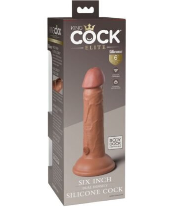 KING COCK - ELITE DILDO DE SILICONE REALÍSTICO 15.2 CM CARAMELO - Image 3