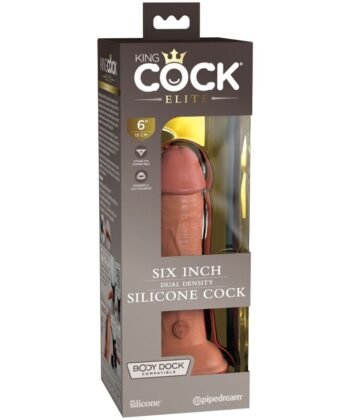 KING COCK - ELITE DILDO DE SILICONE REALÍSTICO 15.2 CM CARAMELO - Image 4