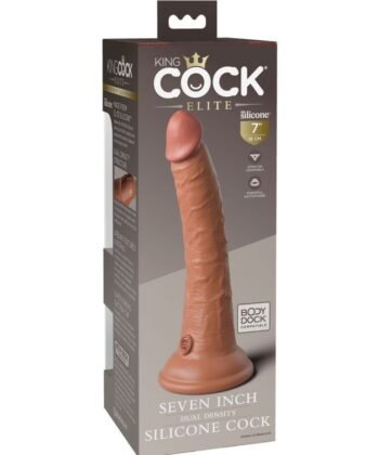 KING COCK - ELITE DILDO DE SILICONE REALÍSTICO 17.8 CM CARAMELO - Image 4