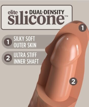 KING COCK - ELITE DILDO DE SILICONE REALÍSTICO 17.8 CM CARAMELO - Image 5