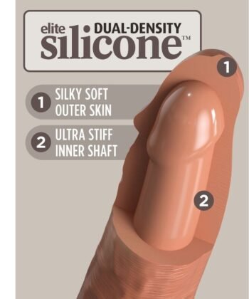 KING COCK - ELITE DILDO DE SILICONE REALISTA 20.3 CM CARAMELO - Image 3