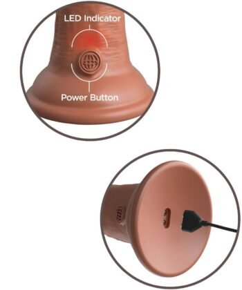 KING COCK - ELITE VIBRADOR REALÍSTICO E SILICONE 15.2 CM CARAMELO - Image 4