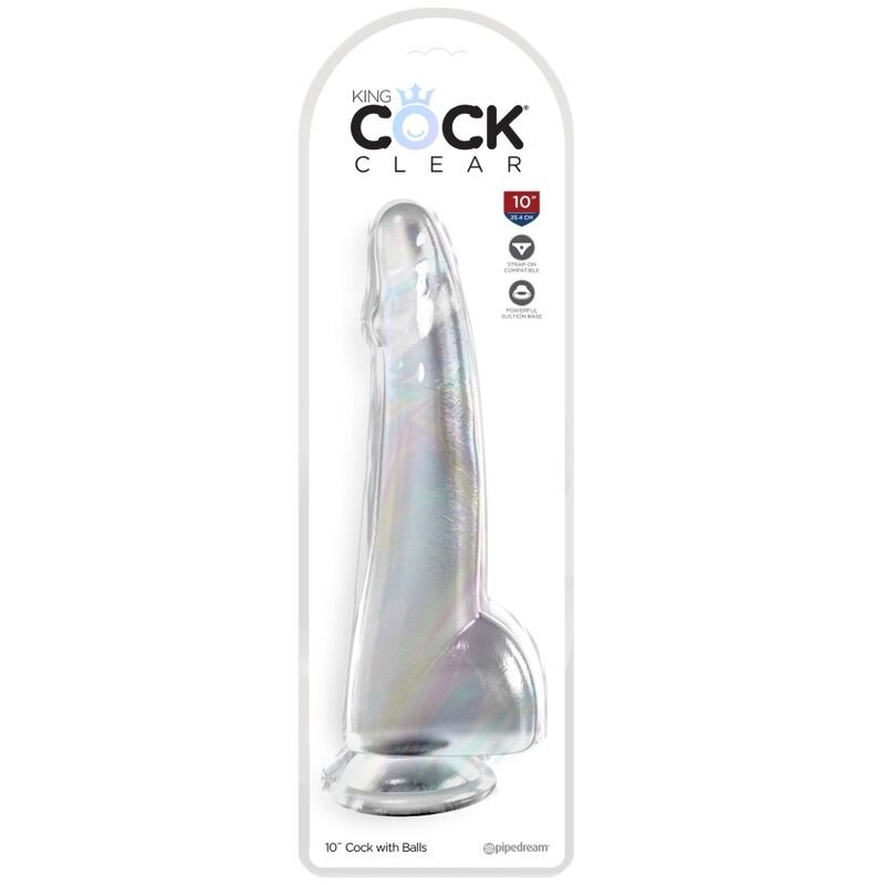 KING COCK - CLEAR DILDO COM TESTÍCULOS 19 CM TRANSPARENTE - Imagem 2