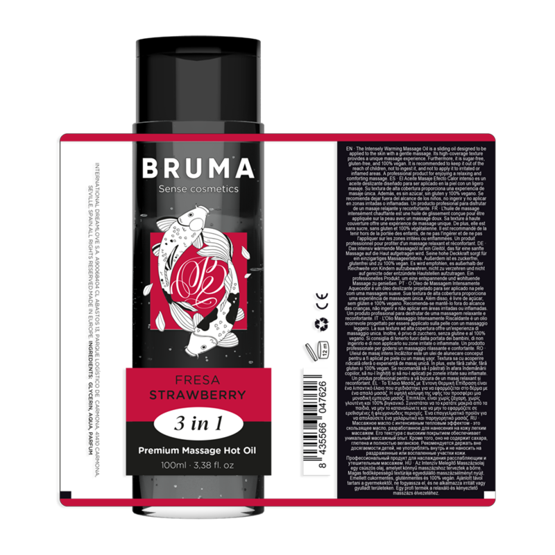 BRUMA - ÓLEO DE MASSAGEM PREMIUM EFEITO CALOR SABOR MORANGO 3 EM 1 - 100 ML - Imagem 5