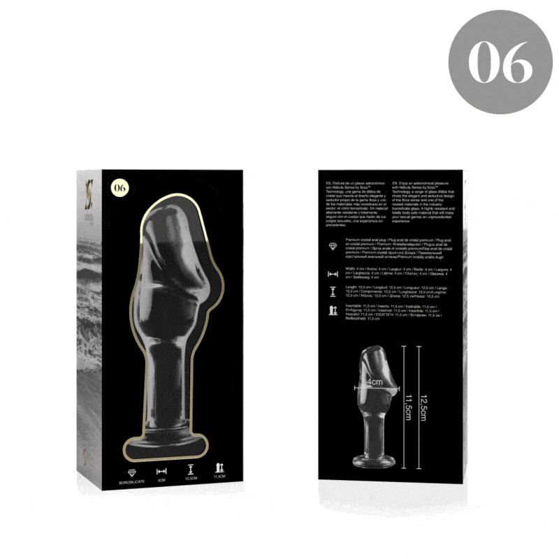 NEBULA SERIES BY IBIZA - MODELO 6 PLUG ANAL VIDRO BOROSILICADO 12,5 X 4 CM ROSA - Imagem 5