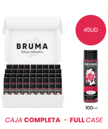 MOQ 45 - BRUMA ÓLEO DE MASSAGEM PREMIUM EFEITO CALOR SABOR MORANGO 3 EM 1 - 100 ML