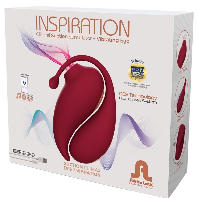 ADRIEN LASTIC - SUCKER DE CLITÓRIS DE INSPIRAÇÃO + OVO VIBRATÓRIO VERMELHO - APLICATIVO GRATUITO - Image 2