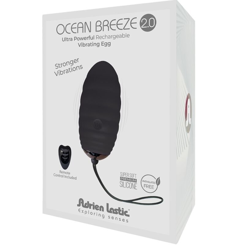 ADRIEN LASTIC - OCEAN BREEZE 2.0 OVO VIBRATÓRIO RECARREGÁVEL CONTROLE REMOTO PRETO - Imagem 4
