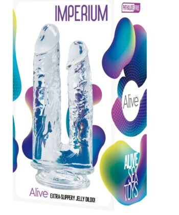Visão alternativa de ALIVE - IMPERIUM DUPLO PÉNIS REALISTA TRANSPARENTE 12/14 CM
