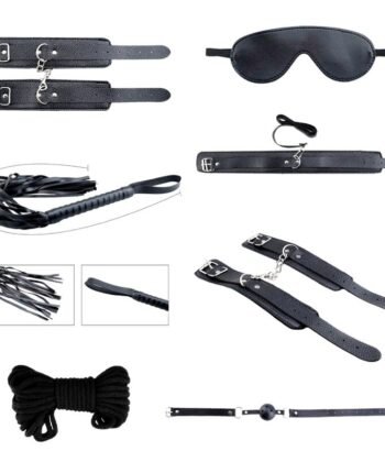 ALIVE - KIT DESEJOS SECRETOS 7 PEÇAS BDSM PRETO